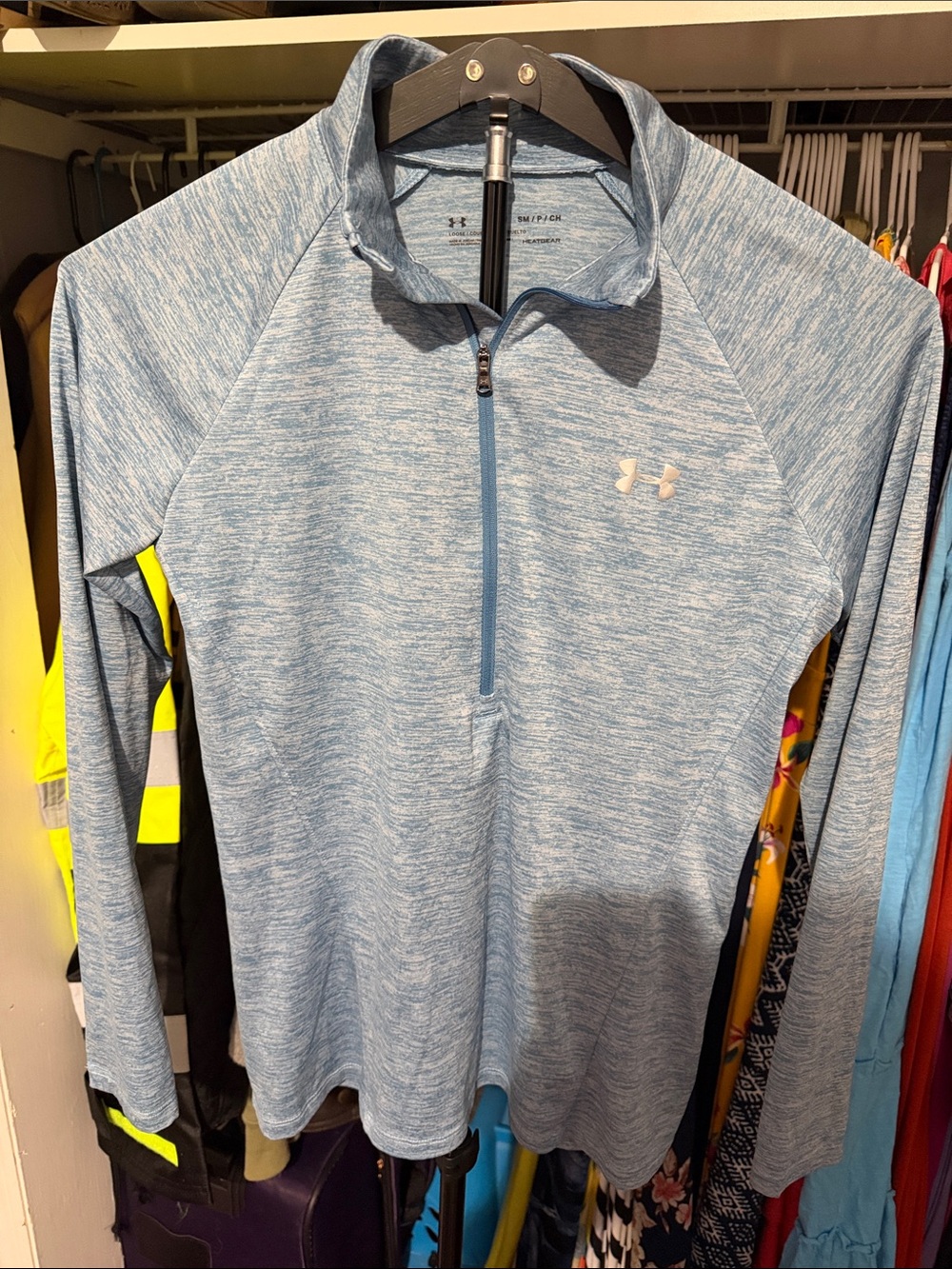 Under Armour Light Blue Heather Half-Zip Performance Pullover
